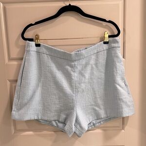 Abercrombie High Rise Tweed Short Size L in Light Blue NWT